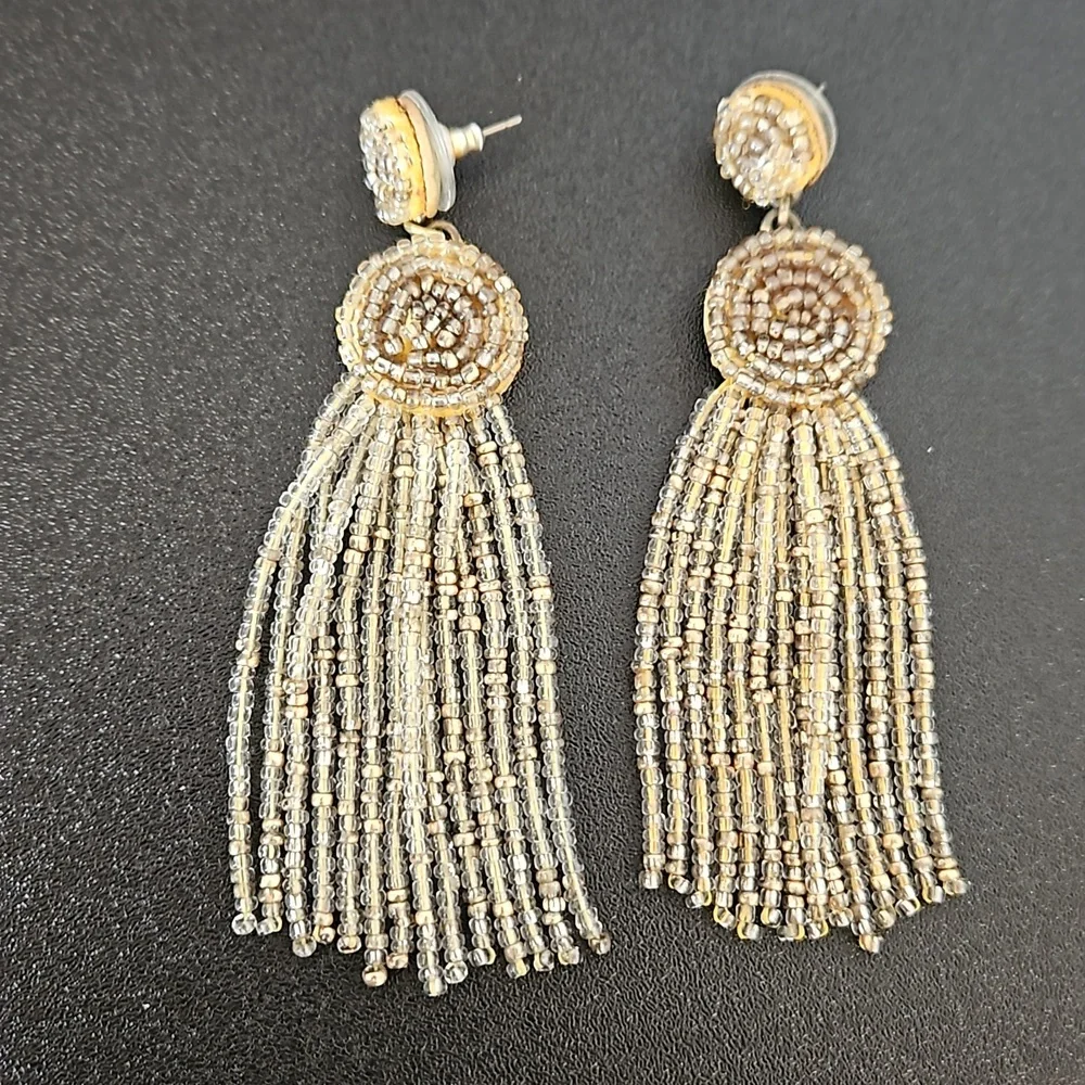 J. Crew Beaded Tassel Earrings
